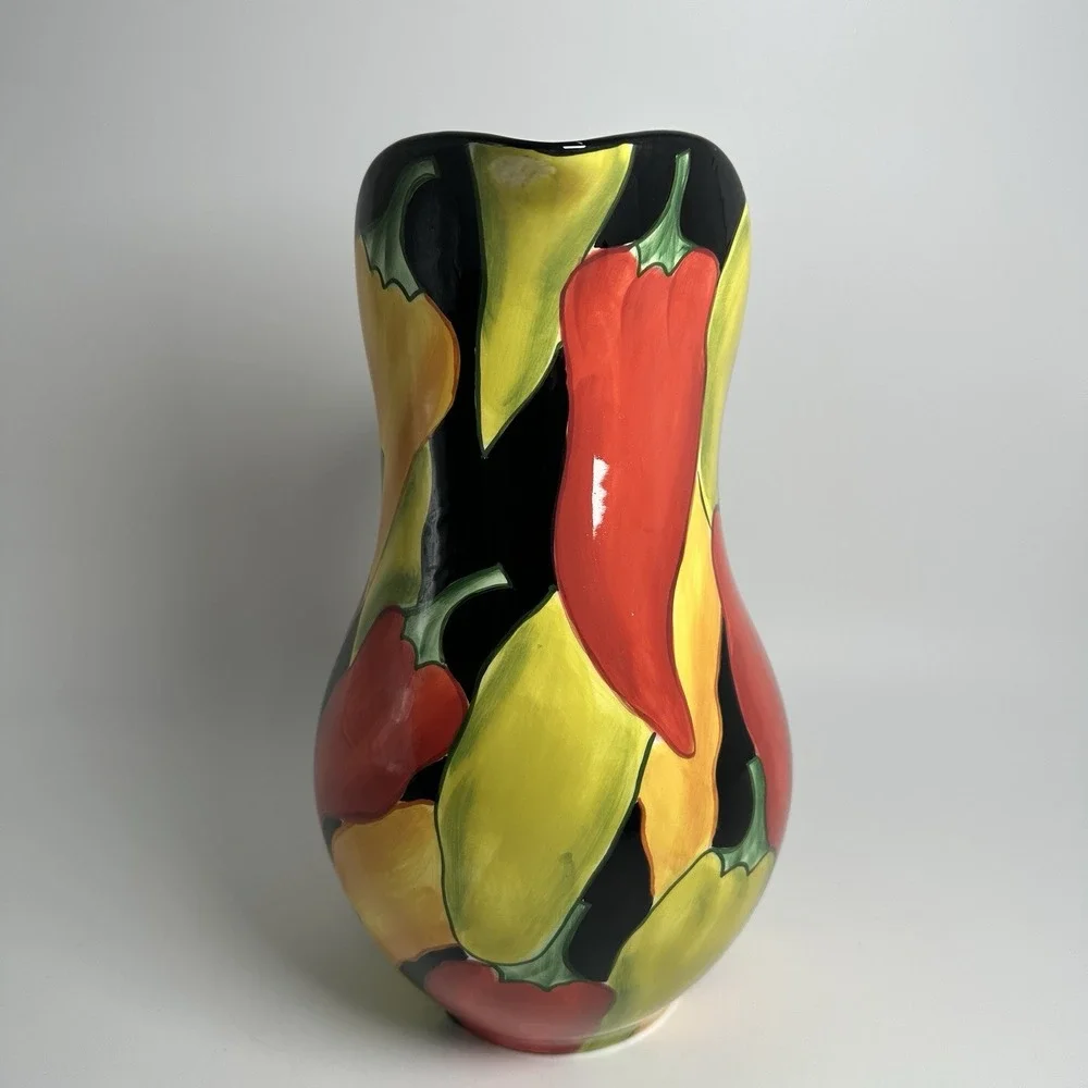 Clay Art Caliente Chili Hot Pepper Margarita Pitcher Water Jug‎ 64oz StoneLite